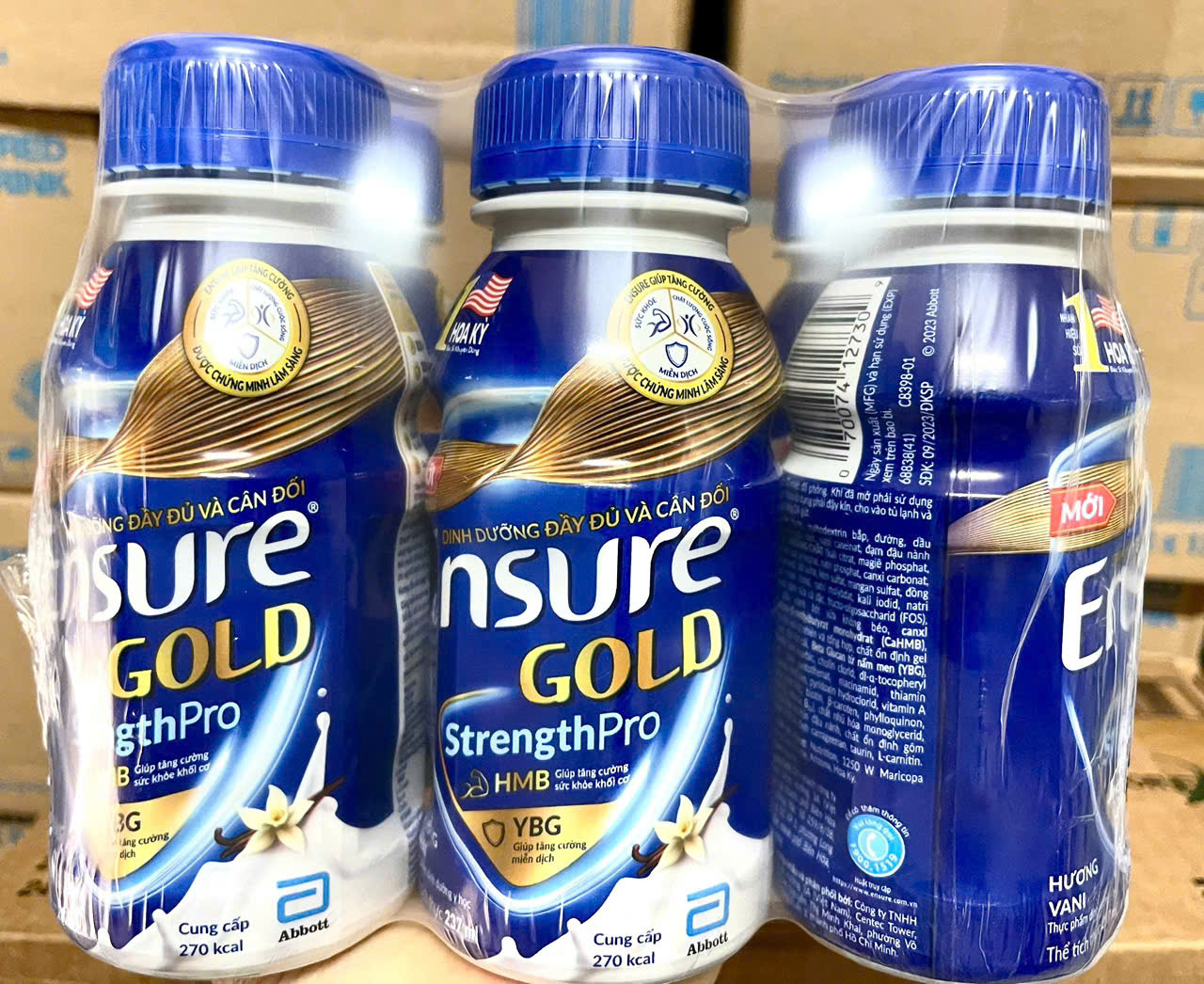 Thùng 24 chai sữa nước Ensure Gold Vigor 237ml Việt Nam